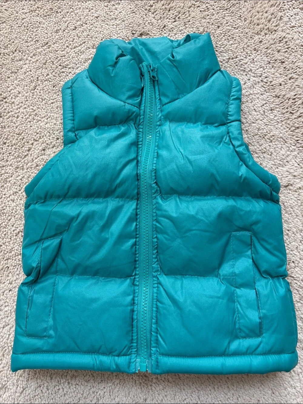 Kids Teal Blue Puffer Vest - Lightweight Sleeveless Jacket